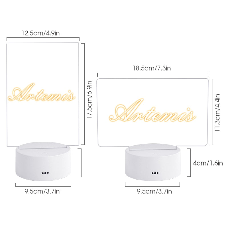 LED Notepad Message Lamp - 7 Colors - Erasable