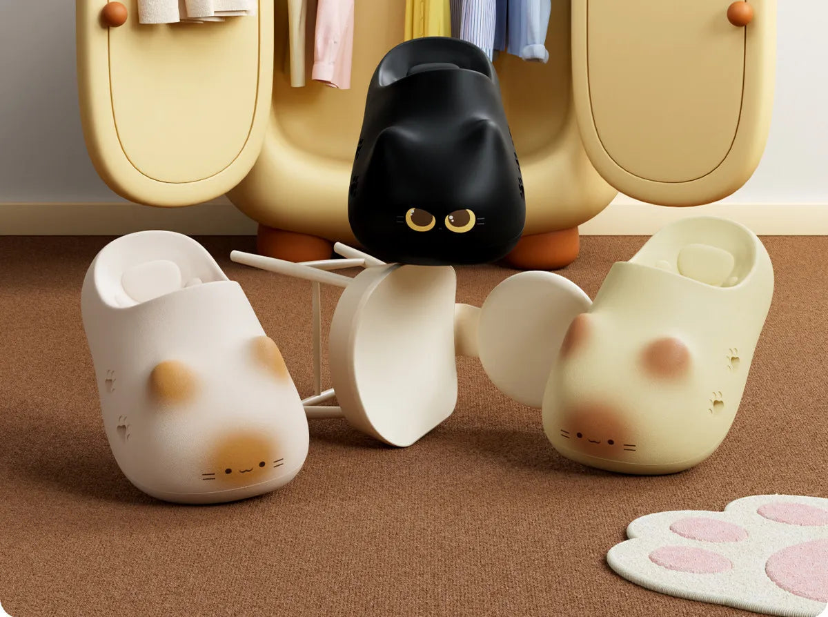 Adorable Cat Paw Print Slides Slippers