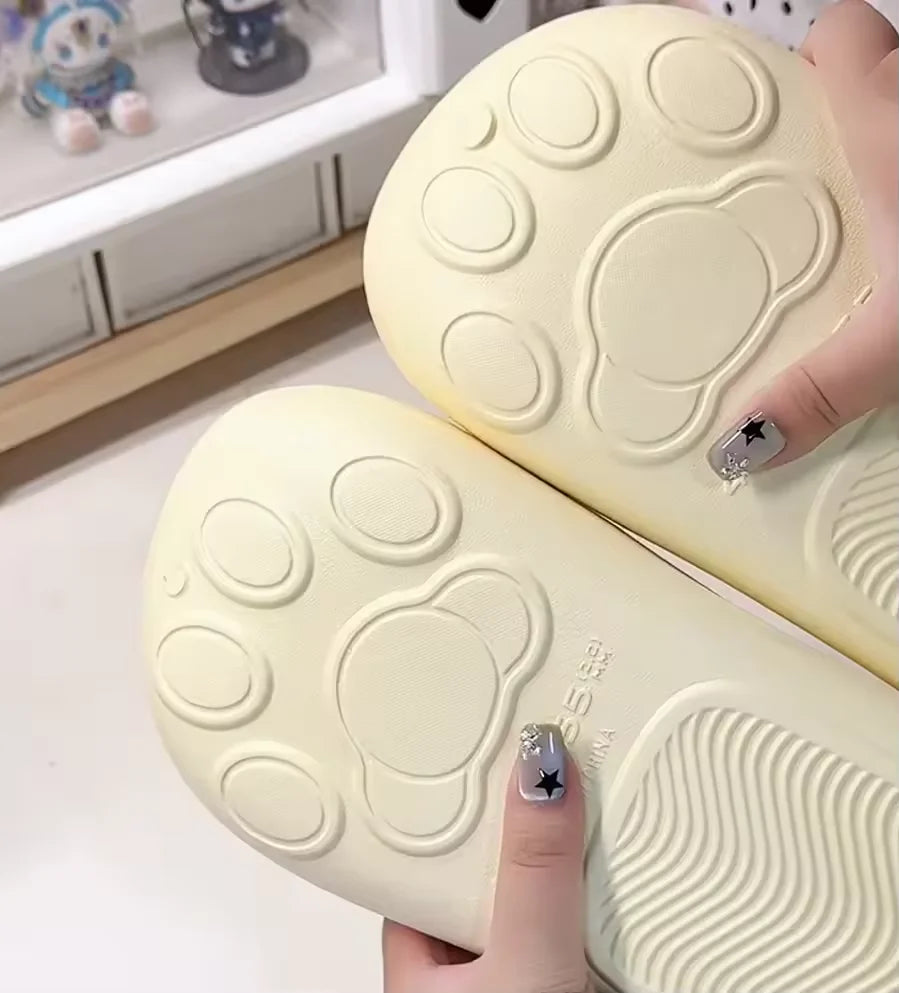 Adorable Cat Paw Print Slides Slippers