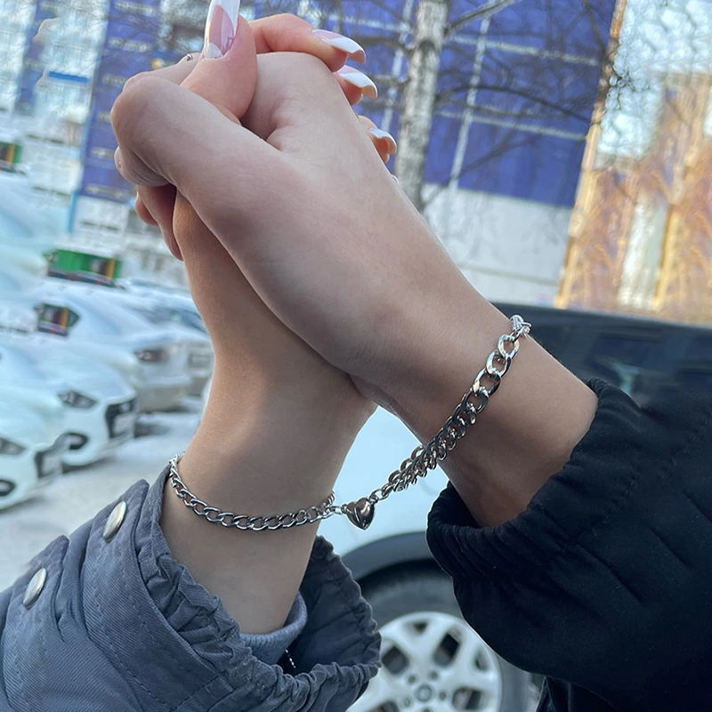 Magnetic Heart Couple Bracelet Set