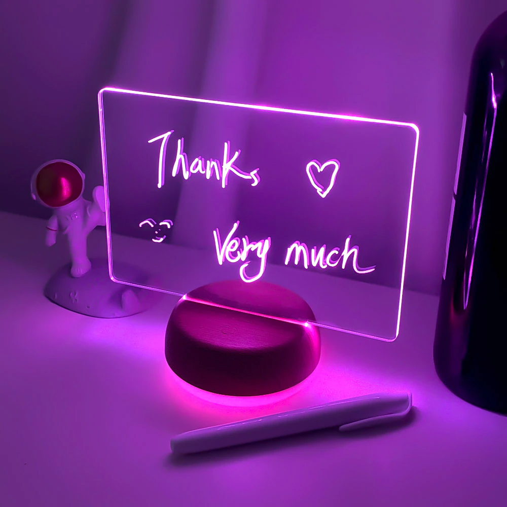 LED Notepad Message Lamp - 7 Colors - Erasable