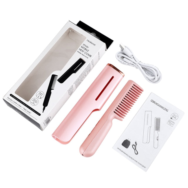 Portable Hair Straighter Comb Brush
