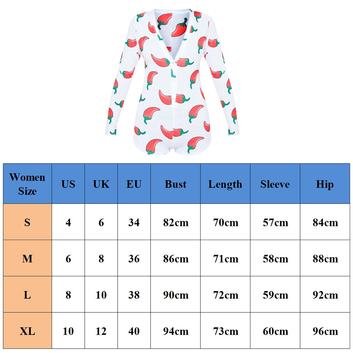 Spicy Chili Pepper Booty Romper Pajamas