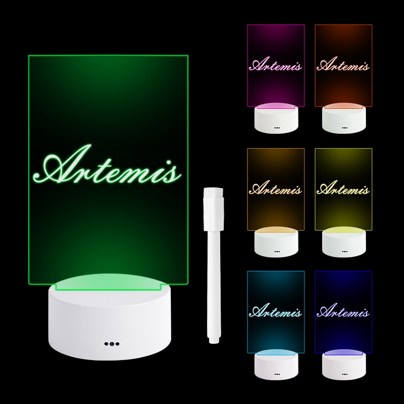 LED Notepad Message Lamp - 7 Colors - Erasable