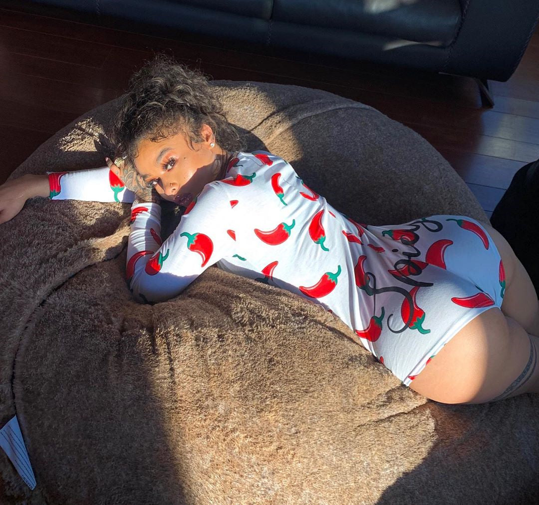 Spicy Chili Pepper Booty Romper Pajamas