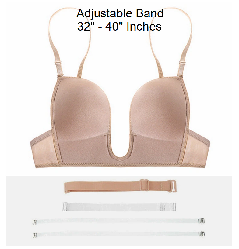 Deep Plunge Low Cut Seamless Bra - Adjustable Band
