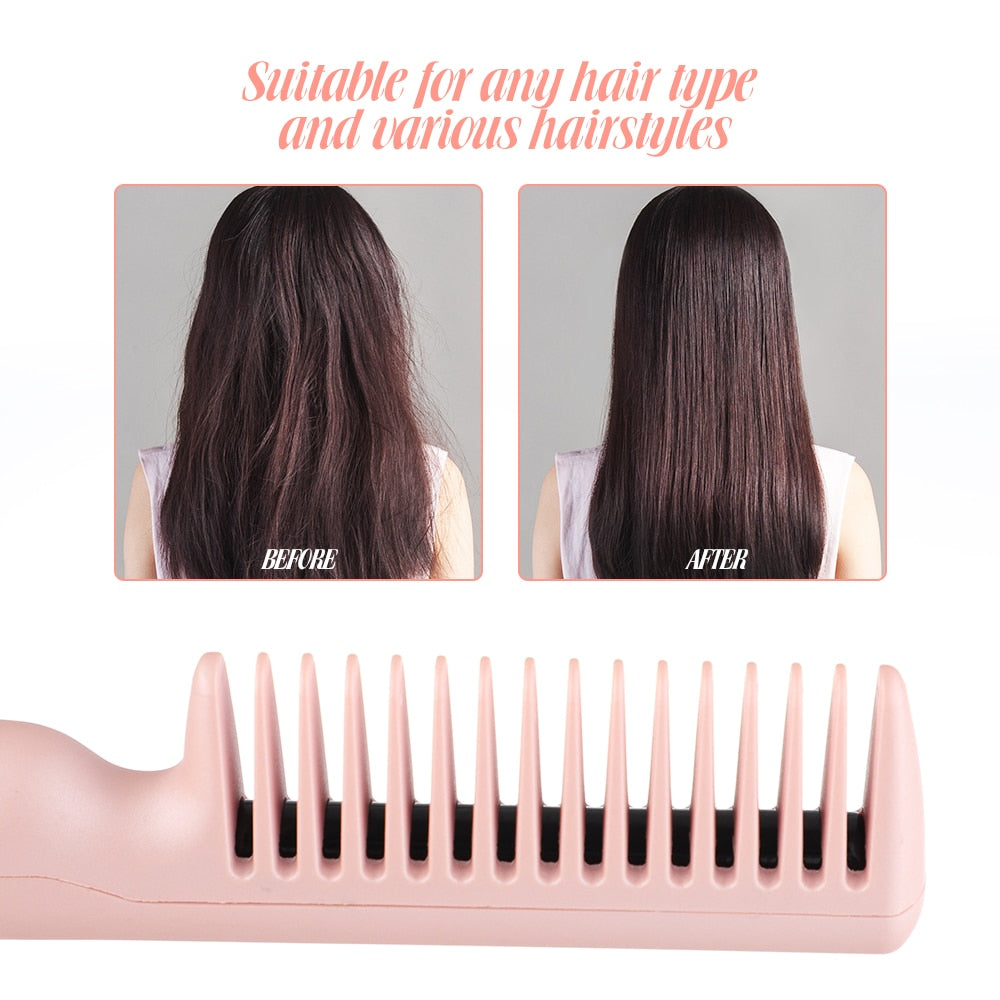 Portable Hair Straighter Comb Brush