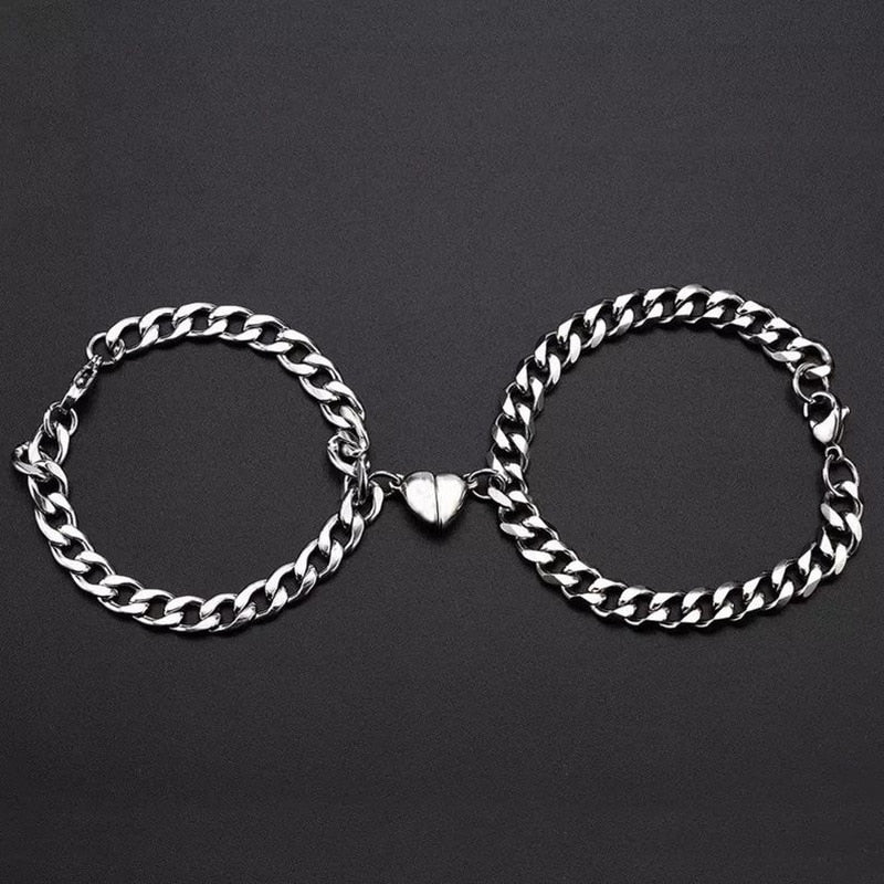 Magnetic Heart Couple Bracelet Set