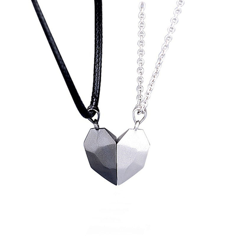 Magnetic Heart Couple/Friendship Necklace Set