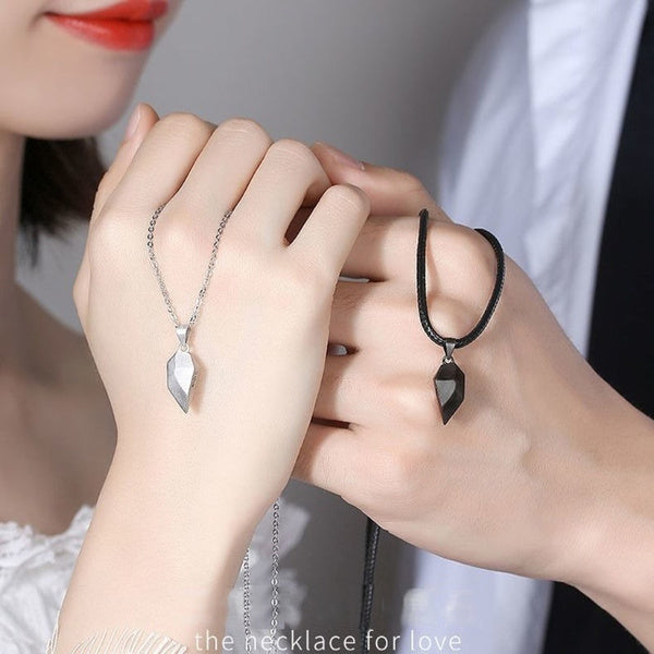 Magnetic Heart Couple/Friendship Necklace Set